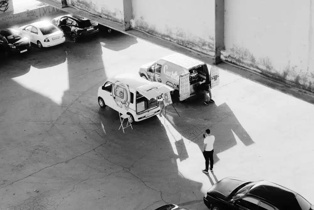 Fitwheel mobile tyre fitting van parked at a customer location