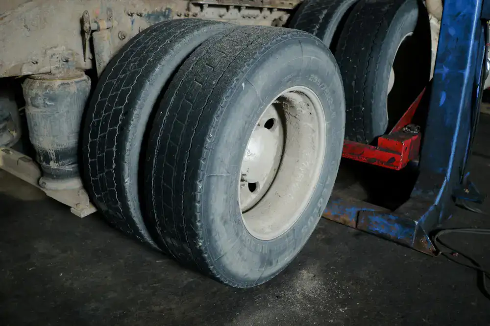 Inside view of a fully equipped mobile tyre fitting van